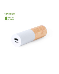 Batterie externe écologique 4500 mAh en bambou et paille de blé