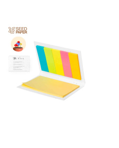 Bloc-notes avec feuilles adhésives et couverture contenant des graines