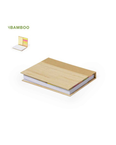 Bloc-notes écologique en bambou avec notes adhésives, post-it