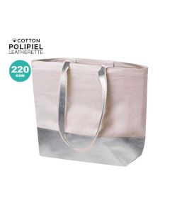 Grand Sac  en coton recyclé avec des détails lumineux.