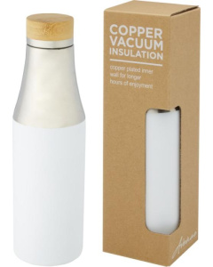 Bouteille isotherme 540 ml avec isolation sous vide et couvercle en bambou