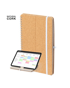 Carnet de notes en liège avec support de tablette publicitaire