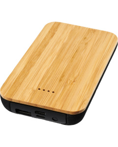 Batterie externe 6000mAh en bambou/tissu