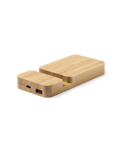 Chargeur sans fil et support smartphone en bambou