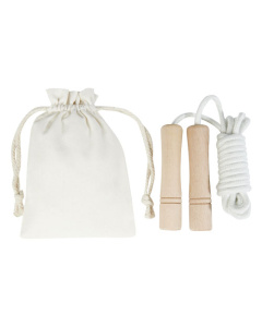 Corde à sauter en bois dans un sac en coton | Adultes
