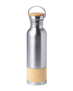 Gourde en acier et bambou publicitaire 750ml