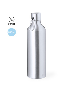 Gourde en aluminium avec mousqueton et bouchon à vis