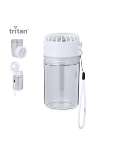 Gourde en Tritan transparente avec ventilateur intégré
