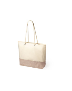 Tote bag en jute et coton | 48 x 35 x 15 cm