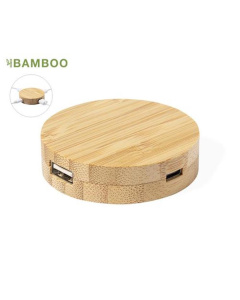 Hub usb rond en bambou