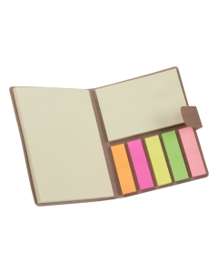 Bloc-notes publicitaire avec post-it et marque-pages adhésifs