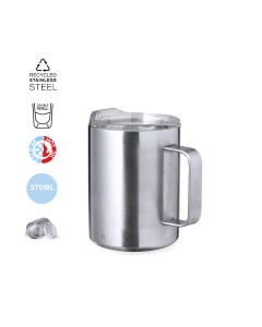 Mug de voyage thermique en acier inoxydable recyclé