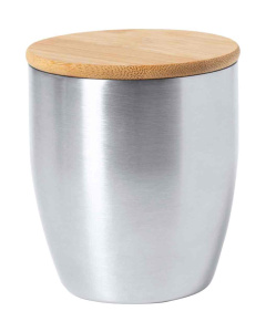 Mug isotherme en acier et bambou