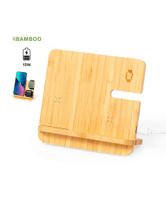 Multi-charge sans fil en bambou