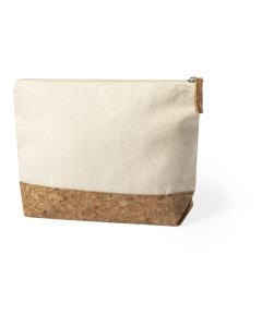 Trousse de toilette en liège et coton naturel personnalisé