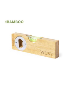 Niveau et ouvre-bouteille en bambou