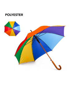 Parapluie arc-en-ciel personnalisable avec logo.