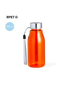Mini gourde 350ml en RPET transparente et bouchon en acier