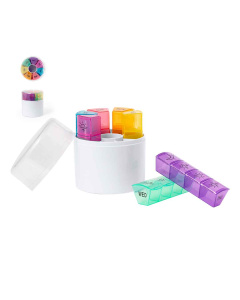 Pilulier à 28 compartiments, coloré et pratique