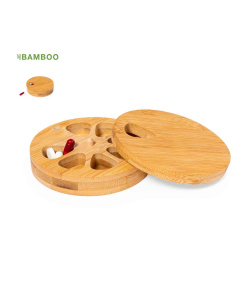 Pilulier hebdomadaire rond en bambou
