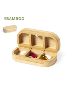 Pilulier publicitaire en bambou