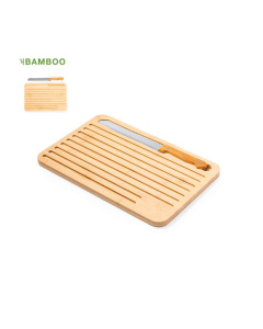 Planche à découper en bambou avec couteau à pain en acier