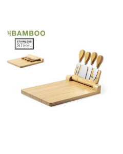 Plateau à fromage magnétiques en bambou personnalisé et couverts