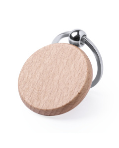Porte-clés en bois rond personnalisable