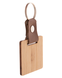 Élégant porte-clés personnalisé en bois et cuir
