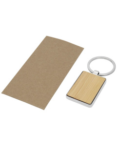 Porte-clés rectangulaire personnalisable en bambou