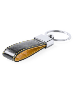 Porte-clés en similicuir bicolore