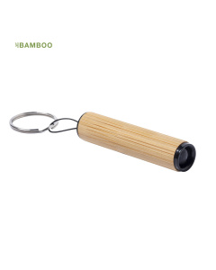 Porte-clés torche publicitaire en bambou