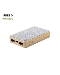 Batterie externe publicitaire RPET e bambou 5000
