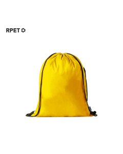 Sac à dos à ficelle en RPET avec cordon de serrage noir