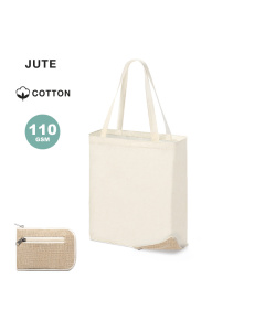 Sac pliant en jute et coton