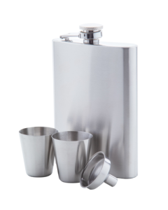 Flasque avec deux gobelets dans coffret élégant