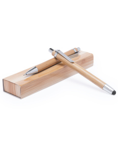 Set stylos publicitaire en bambou
