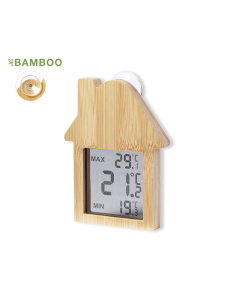 Station météo en bambou publcitaire