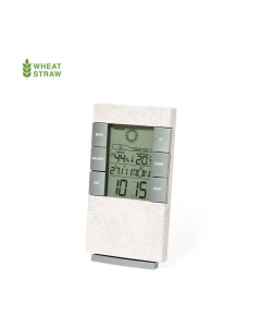 Station météo en paille de blé avec  thermomètre