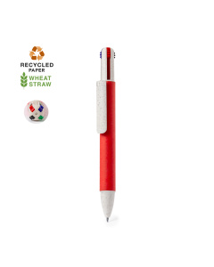 Stylo 4 en 1 en carton recyclé coloré