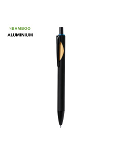Stylo en aluminium et détail en bambou