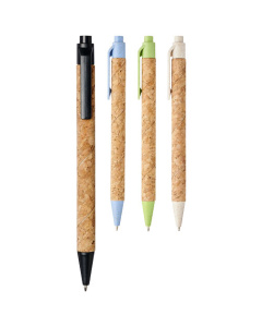 Stylo bille en liège et paille de blé avec logo