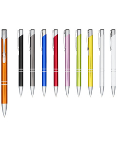 Stylo bille rétractable en aluminium coloré