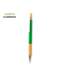 Stylo en aluminium brillant et bambou