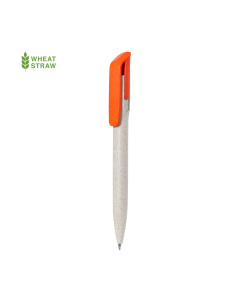 Stylo avec clip coloré en paille de blé