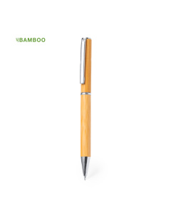 Stylo en bambou avec clip métallique personnalisable