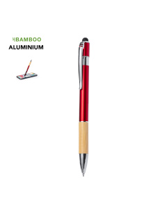 Stylo avec embout tactile et grip en bambou