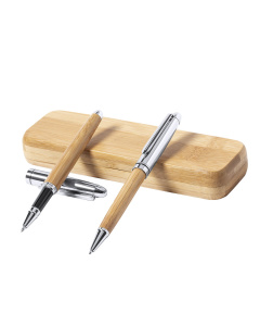 Stylo et Roller en bambou personnalisable