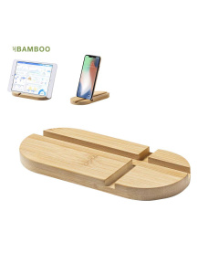 Tablette en bambou et support téléphone personnalisé