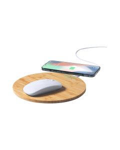 Tapis de souris en bambou avec chargeur